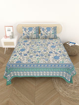 Cotton Printed Bedsheet with 2 Pillow Covers - (108 x 108 Inch)
