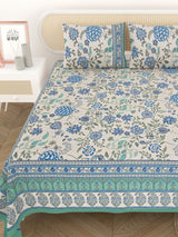 Cotton Printed Bedsheet with 2 Pillow Covers - (108 x 108 Inch)