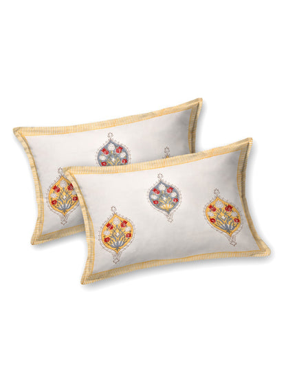 Handblock Printed Double King Bedsheet with 2 Pillow Covers