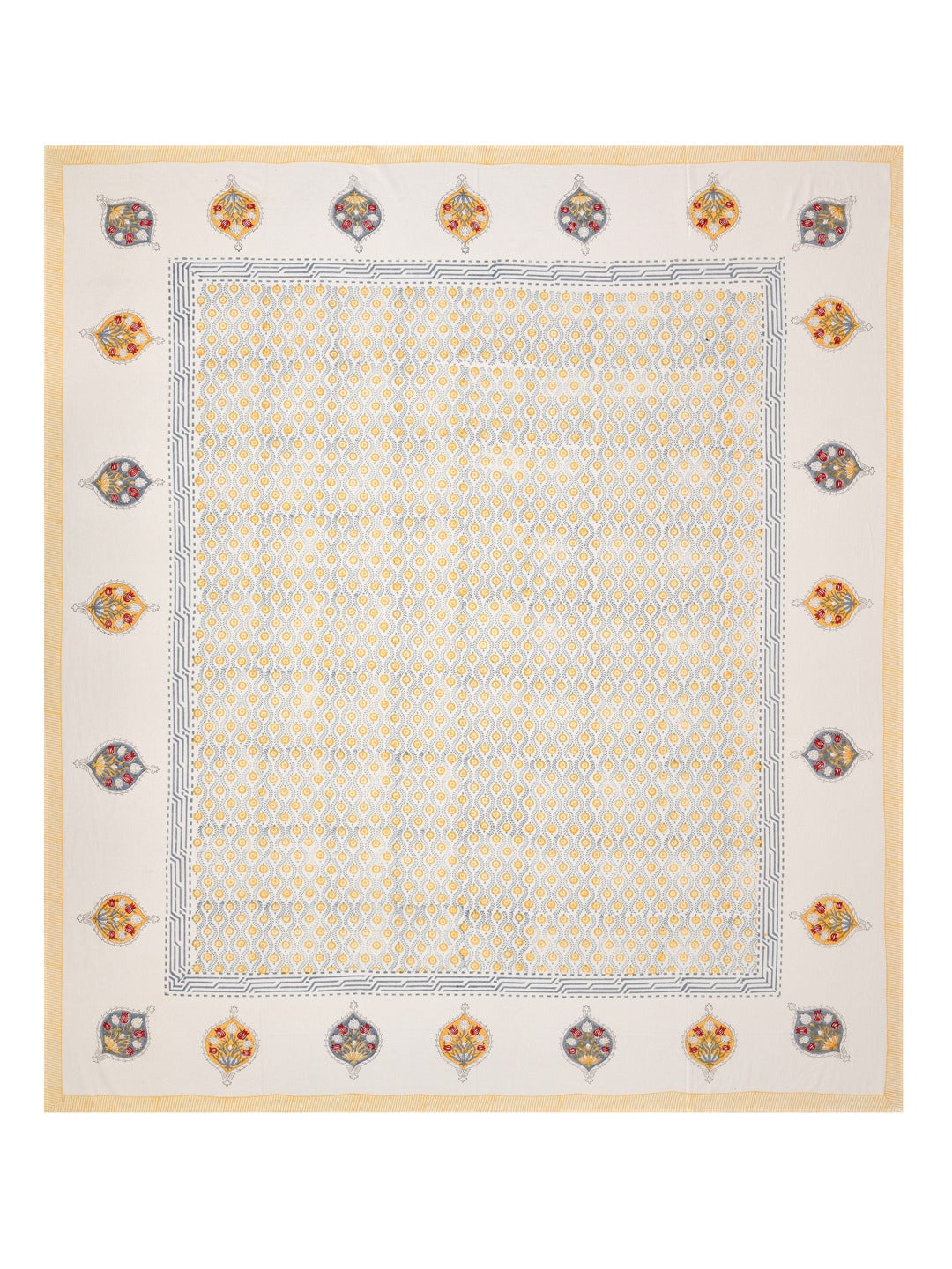 Handblock Printed Double King Bedsheet with 2 Pillow Covers
