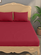 Luxury 400 TC Solid Cotton Bedsheet – 108 x 108 Inches with 2 Pillow Covers | Premium Cotton Comfort