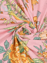 Floral Print Cotton Double King Bedsheet with 2 Pillow Covers