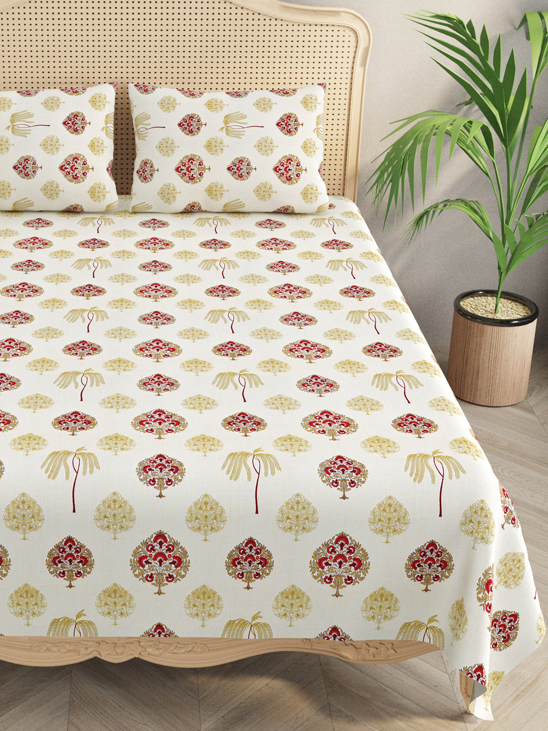 Cotton Linen Super King Bedsheet with 2 Pillow Covers