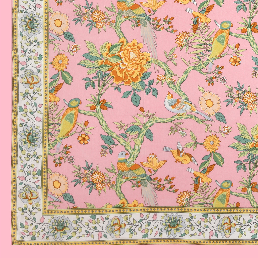 Floral Print Cotton Double King Bedsheet with 2 Pillow Covers