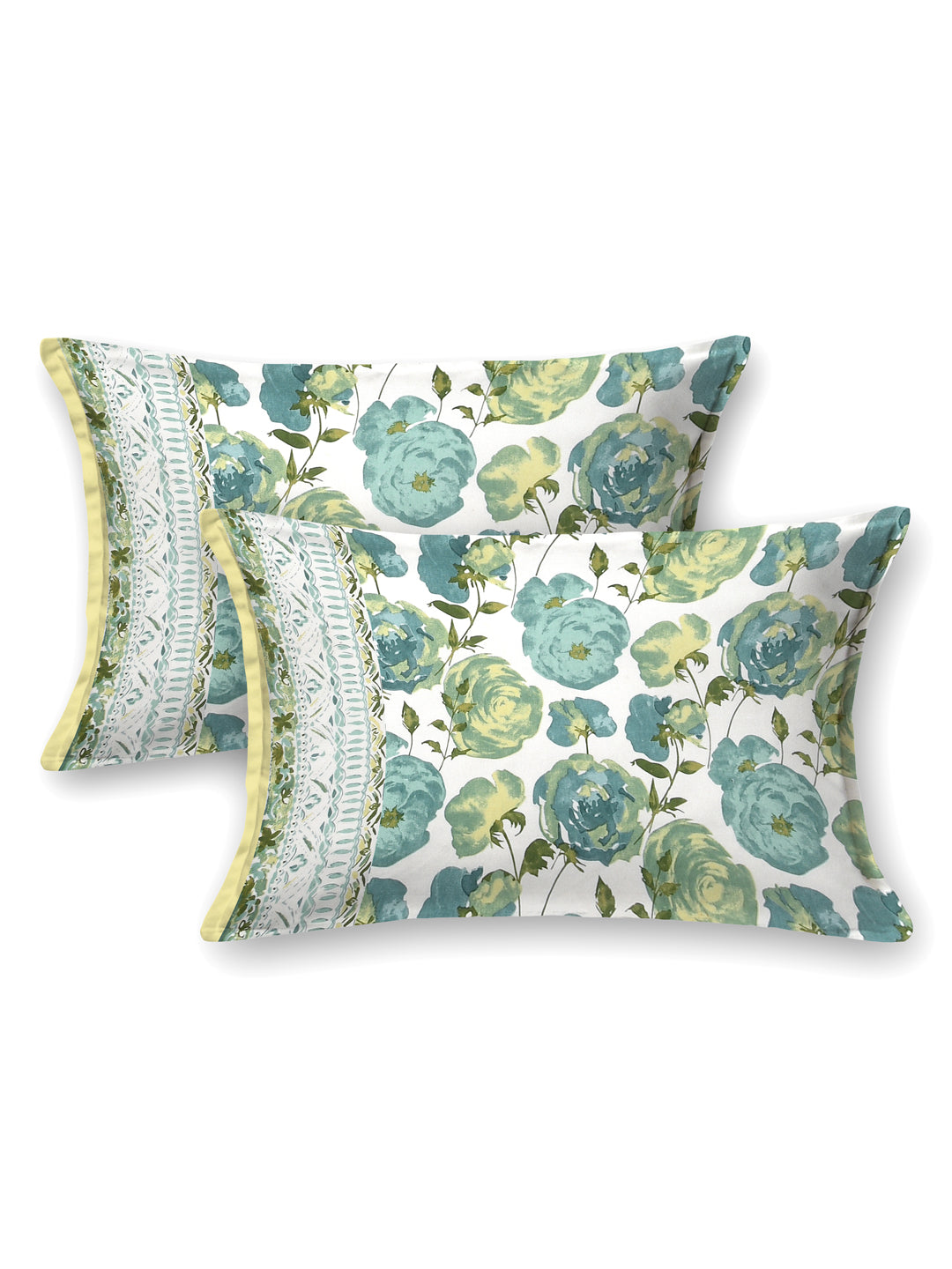Floral Print Super King Cotton Bedsheet with 2 Pillow Covers