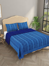 Applique cut work cotton  Bedcover with 2 Pillow Covers