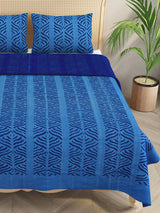 Applique cut work cotton  Bedcover with 2 Pillow Covers