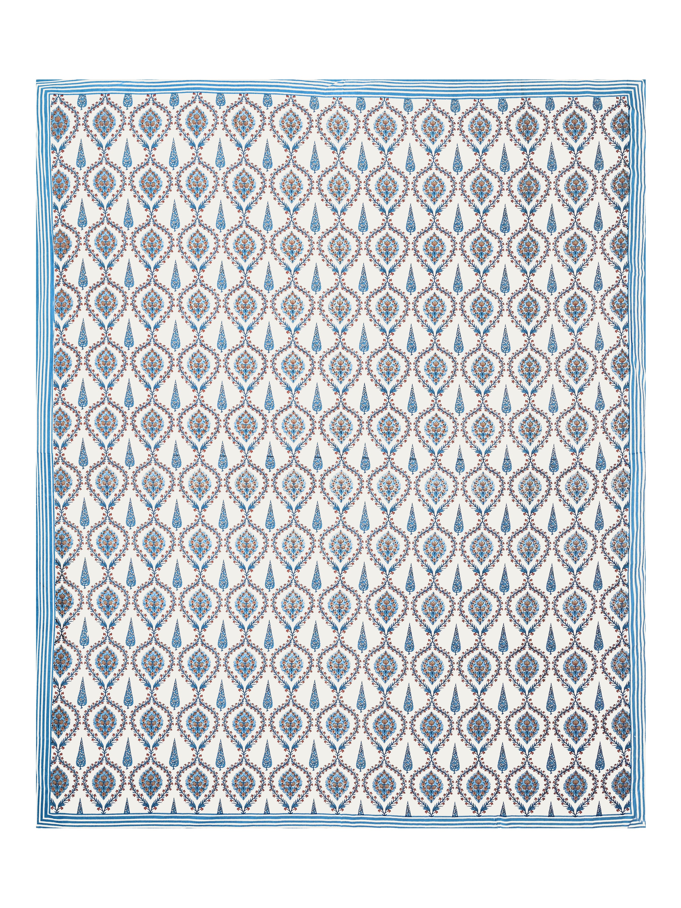 Diwali Gift Box | 1 Double Bedsheet, 1 Pair Door Hanging, 1 Metal Urli, 2 Laddoo Candles