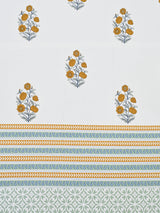 Extra Soft Percale Cotton Super King Handblock Print Bedsheet with 2 Pillow Covers