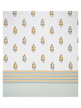 Extra Soft Percale Cotton Super King Handblock Print Bedsheet with 2 Pillow Covers