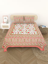 Cotton Printed Bedsheet with 2 Pillow Covers - (108 x 108 Inch)