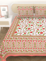 Cotton Printed Bedsheet with 2 Pillow Covers - (108 x 108 Inch)