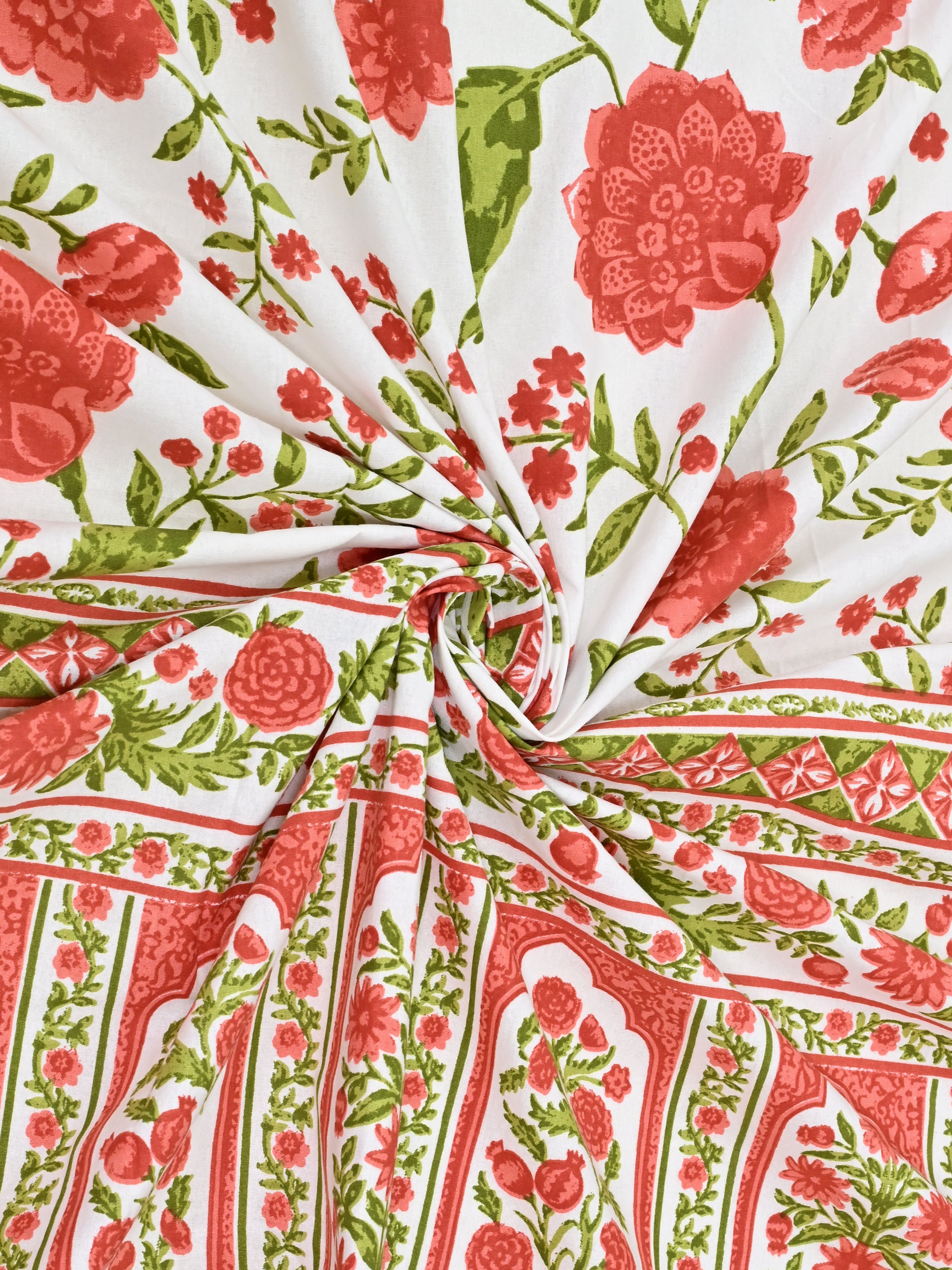 Cotton Printed Bedsheet with 2 Pillow Covers - (108 x 108 Inch)