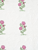 Quilted Floral Printed Reversible Bedcover with 2 Pillow Covers