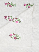 Quilted Floral Printed Reversible Bedcover with 2 Pillow Covers