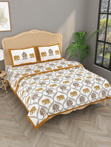 Floral Printed Bedding Set - 1 King Bedsheet, 1 Comforter, 4 Pillow Covers