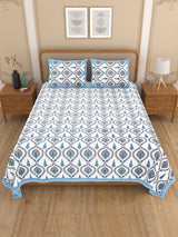 Diwali Gift Box | 1 Double Bedsheet, 1 Pair Door Hanging, 1 Metal Urli, 2 Laddoo Candles