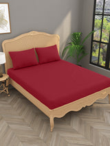 Luxury 400 TC Solid Cotton Bedsheet – 108 x 108 Inches with 2 Pillow Covers | Premium Cotton Comfort