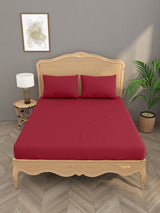 Luxury 400 TC Solid Cotton Bedsheet – 108 x 108 Inches with 2 Pillow Covers | Premium Cotton Comfort