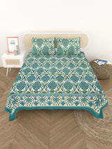 Cotton Printed Bedsheet with 2 Pillow Covers - (108 x 108 Inch)