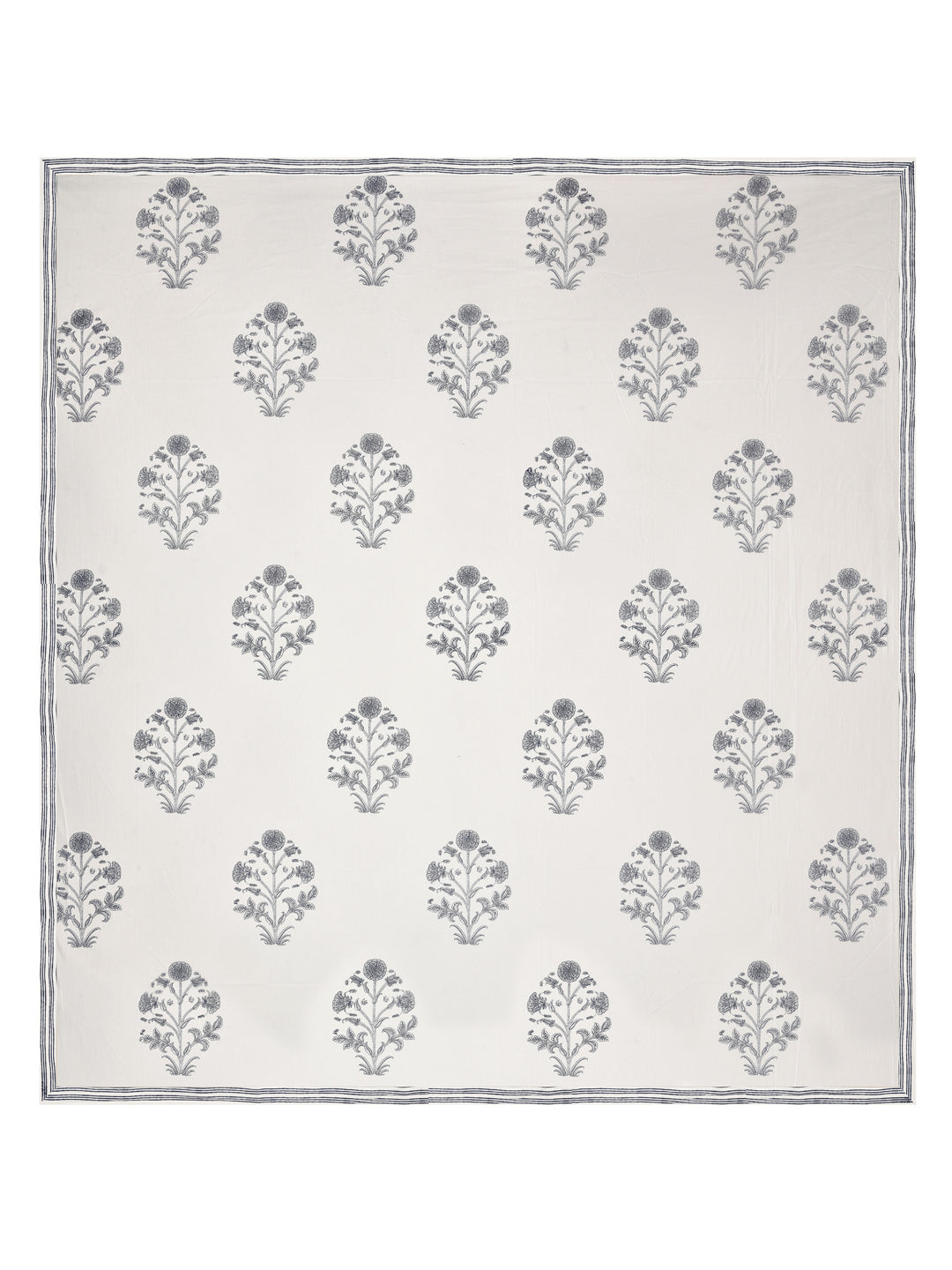 Handblock Print Super King Bedsheet in Extra Soft Percale Cotton with 2 Pillow covers