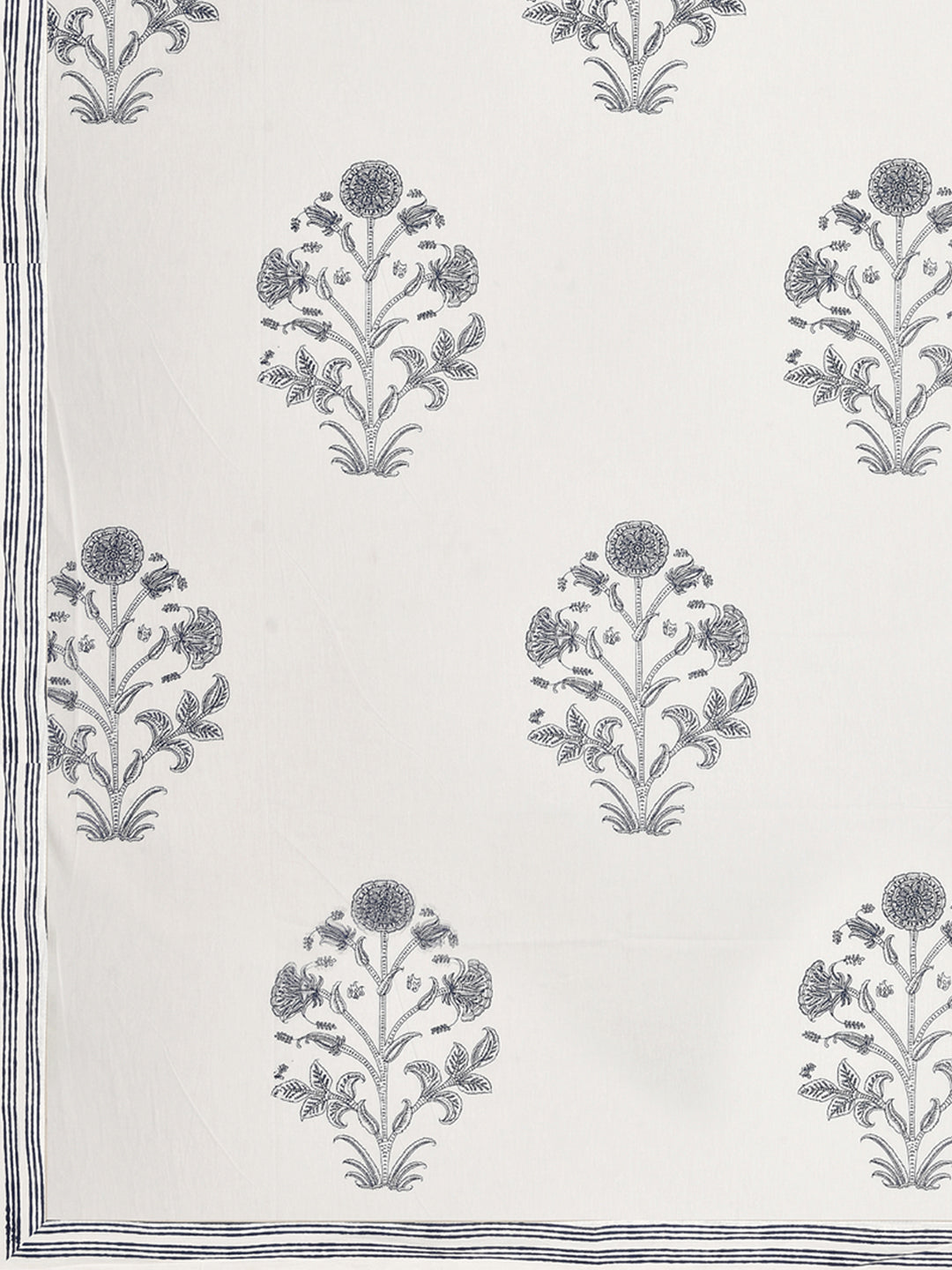 Handblock Print Super King Bedsheet in Extra Soft Percale Cotton with 2 Pillow covers