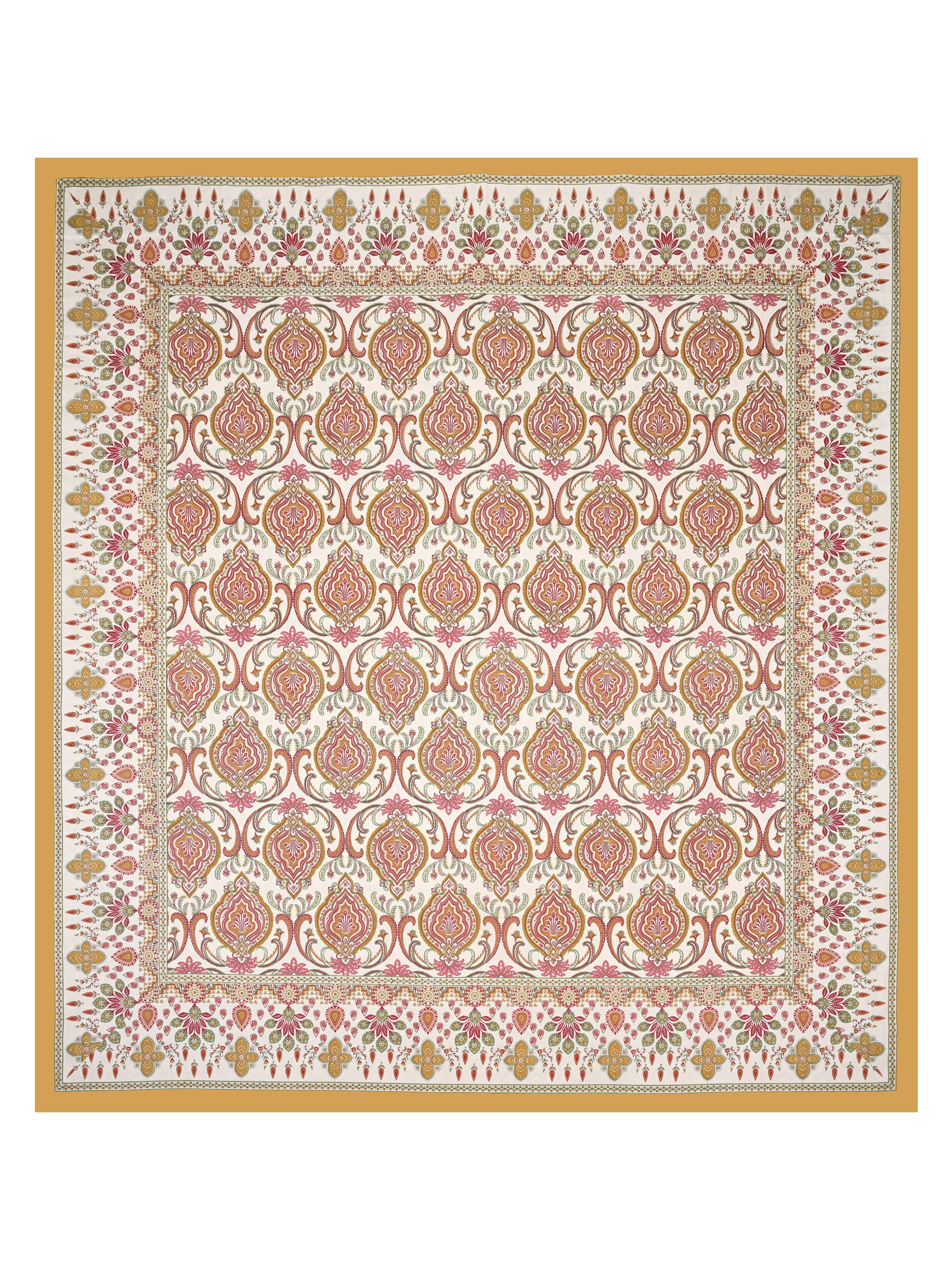 Cotton Printed Bedsheet with 2 Pillow Covers - (108 x 108 Inch)