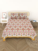 Cotton Printed Bedsheet with 2 Pillow Covers - (108 x 108 Inch)