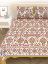 Cotton Printed Bedsheet with 2 Pillow Covers - (108 x 108 Inch)
