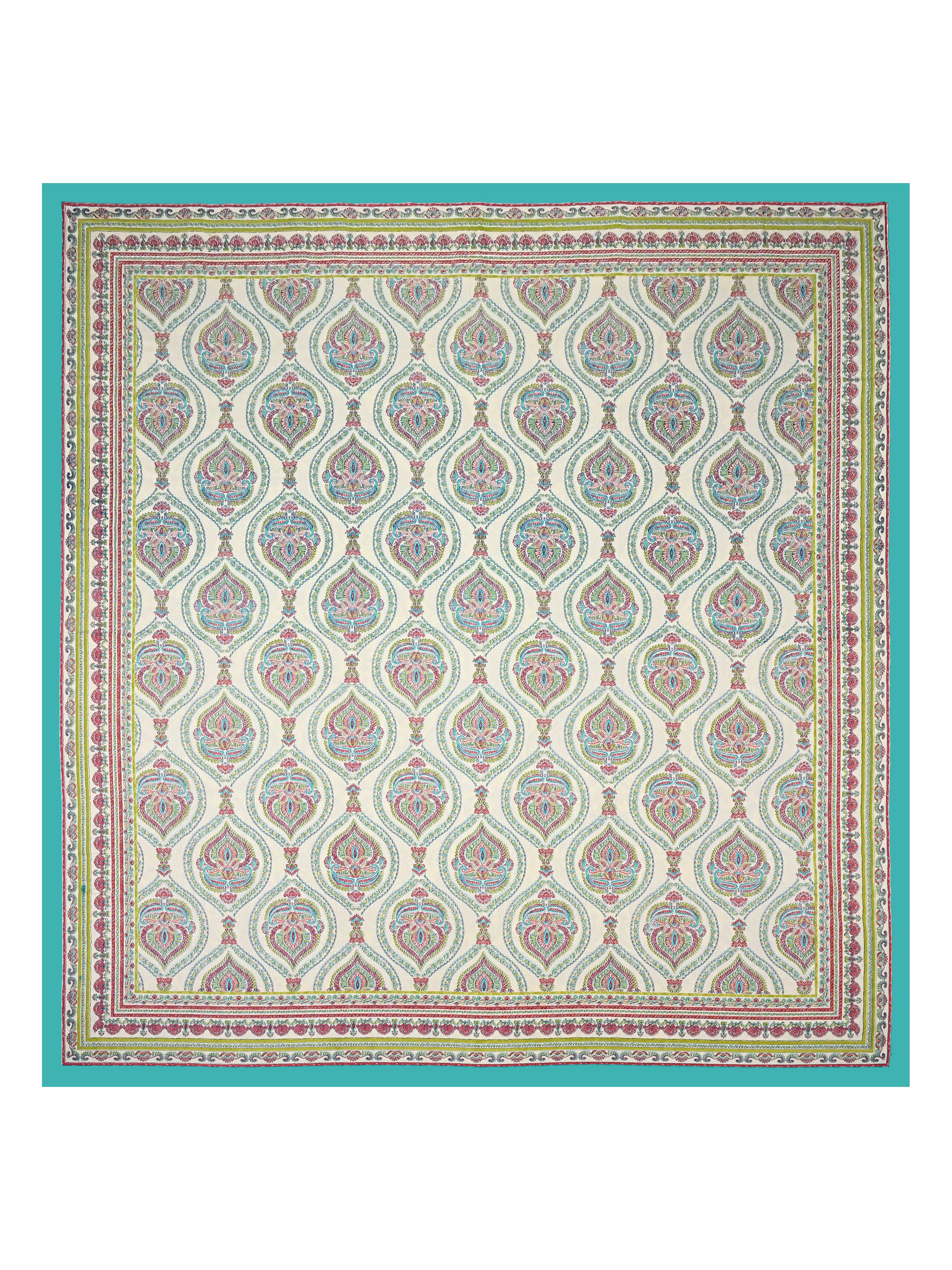 Cotton Printed Bedsheet with 2 Pillow Covers - (108 x 108 Inch)