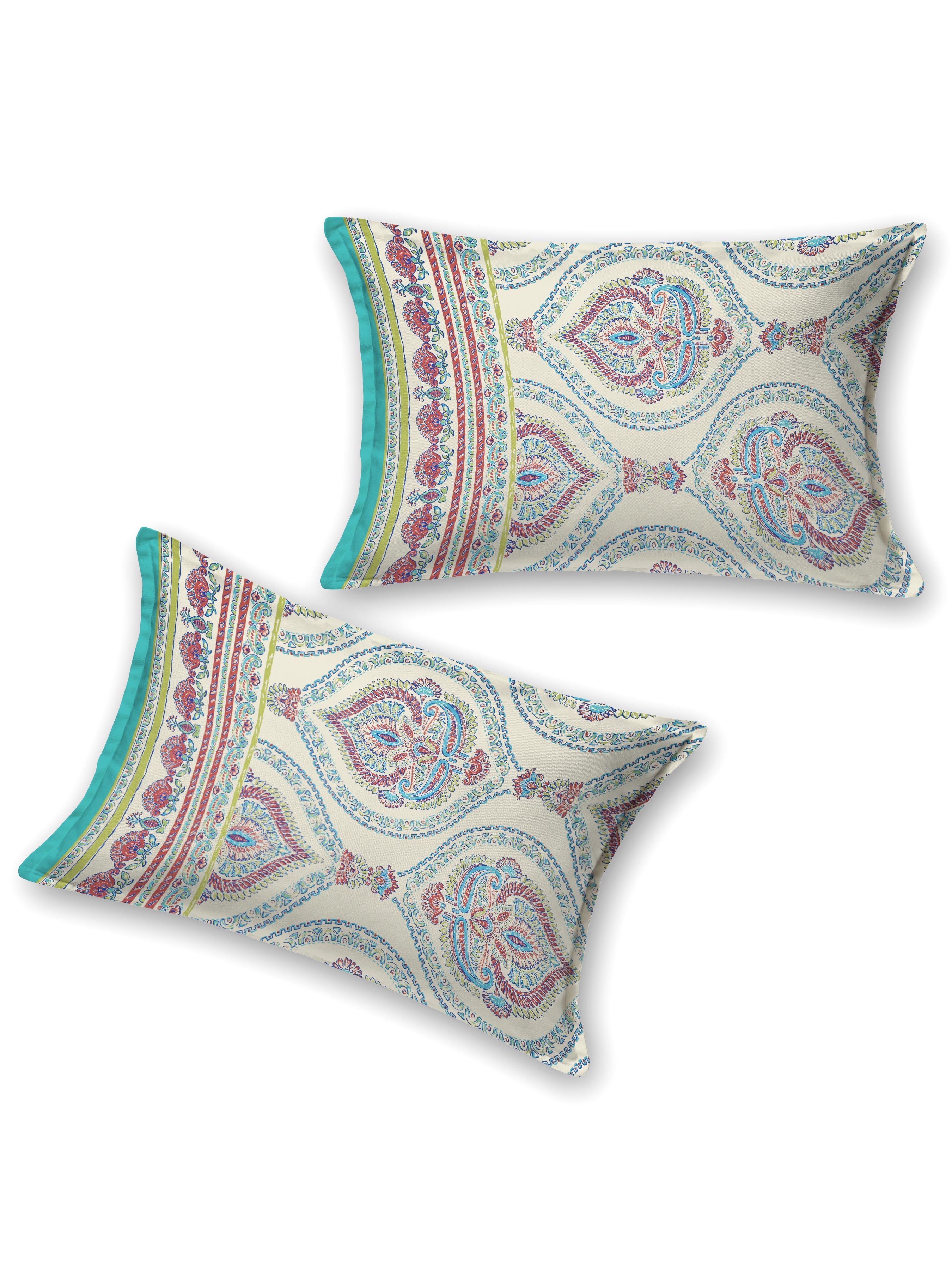 Cotton Printed Bedsheet with 2 Pillow Covers - (108 x 108 Inch)