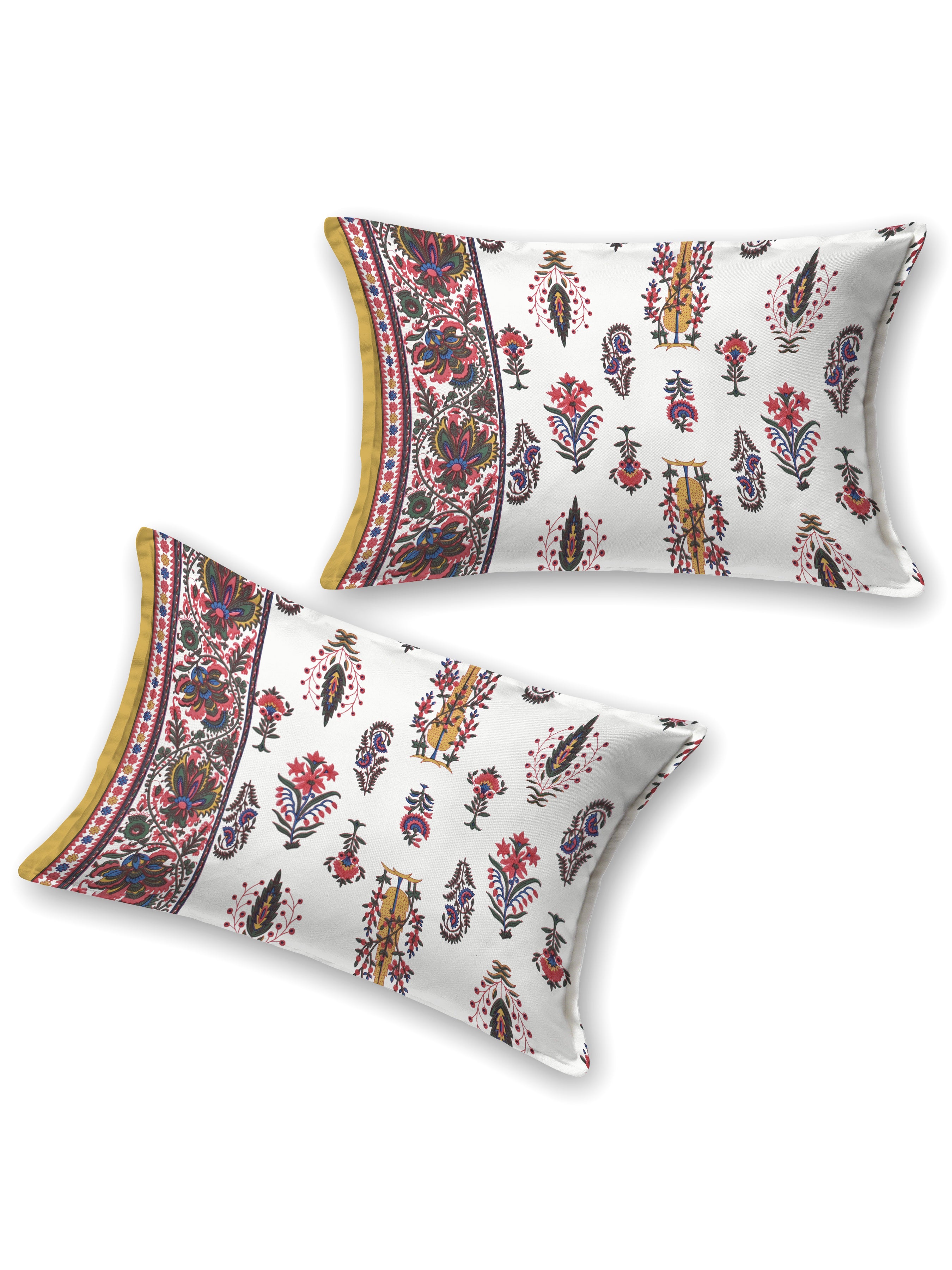 Cotton Printed Bedsheet with 2 Pillow Covers - (108 x 108 Inch)