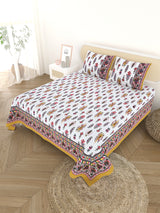 Cotton Printed Bedsheet with 2 Pillow Covers - (108 x 108 Inch)