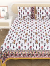 Cotton Printed Bedsheet with 2 Pillow Covers - (108 x 108 Inch)