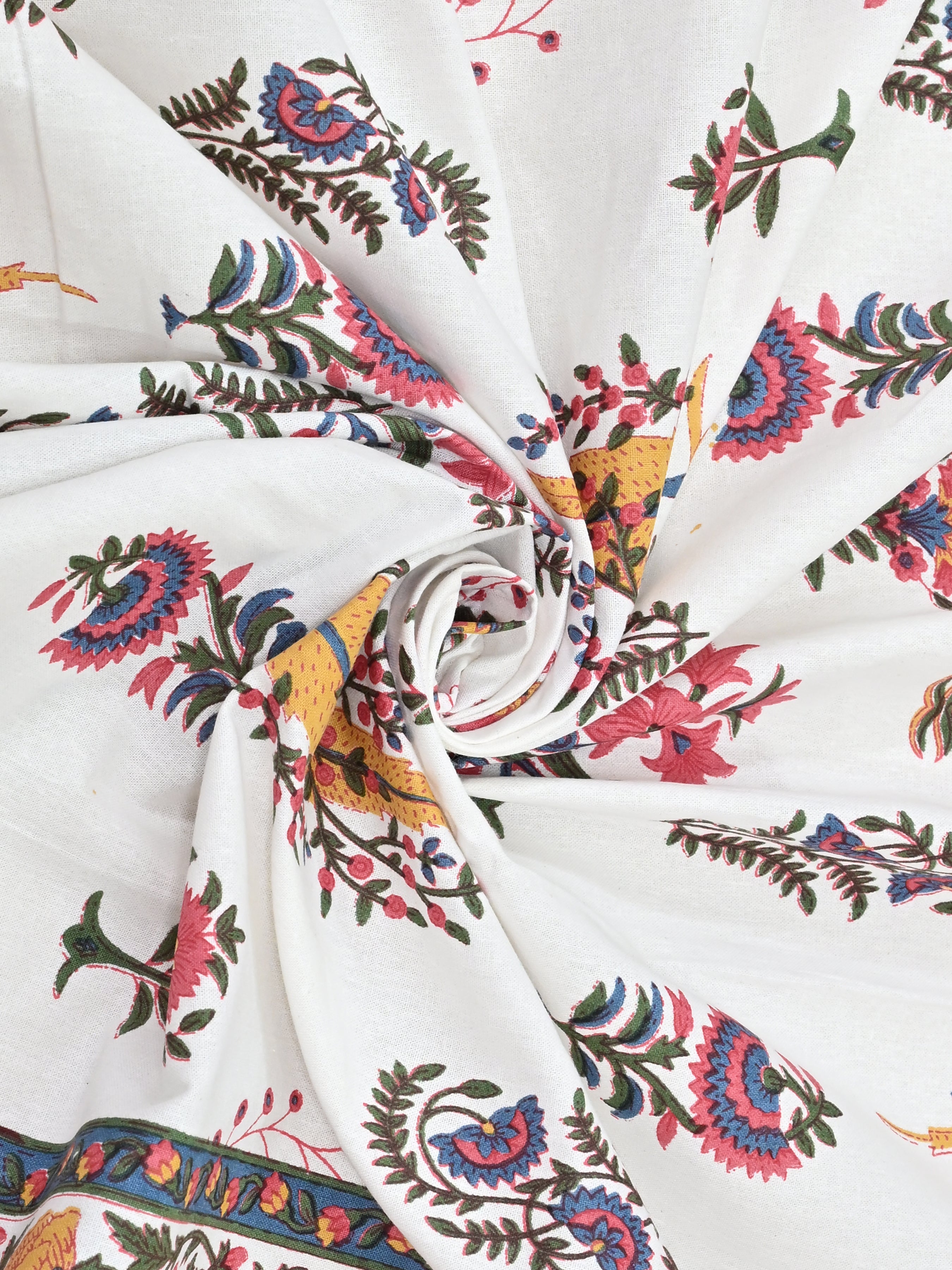 Cotton Printed Bedsheet with 2 Pillow Covers - (108 x 108 Inch)