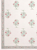 Handblock Print Super King Bedsheet in Extra Soft Percale Cotton with 2 Pillow covers