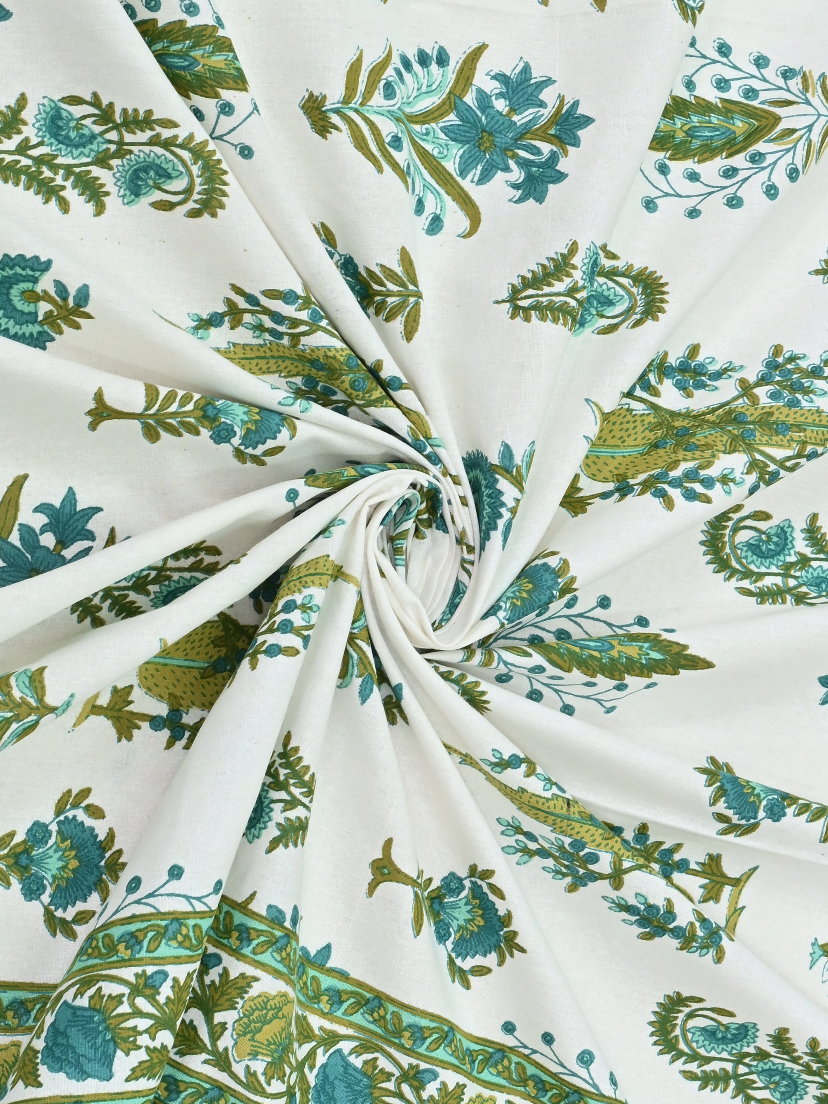 Cotton Printed Bedsheet with 2 Pillow Covers - (108 x 108 Inch)