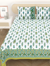 Cotton Printed Bedsheet with 2 Pillow Covers - (108 x 108 Inch)