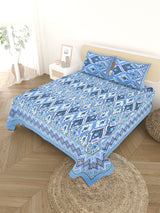 Cotton Printed Bedsheet with 2 Pillow Covers - (108 x 108 Inch)