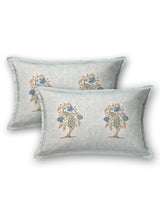 Handblock Print Super King Bedsheet in Extra Soft Percale Cotton with 2 Pillow covers