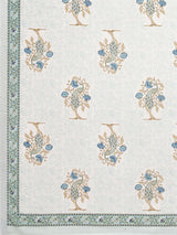 Handblock Print Super King Bedsheet in Extra Soft Percale Cotton with 2 Pillow covers