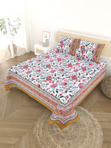 Cotton Printed Bedsheet with 2 Pillow Covers - (108 x 108 Inch)