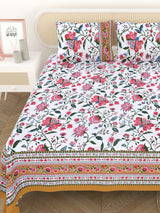 Cotton Printed Bedsheet with 2 Pillow Covers - (108 x 108 Inch)