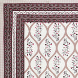 Floral Print Cotton Double King Bedsheet with 2 Pillow Covers