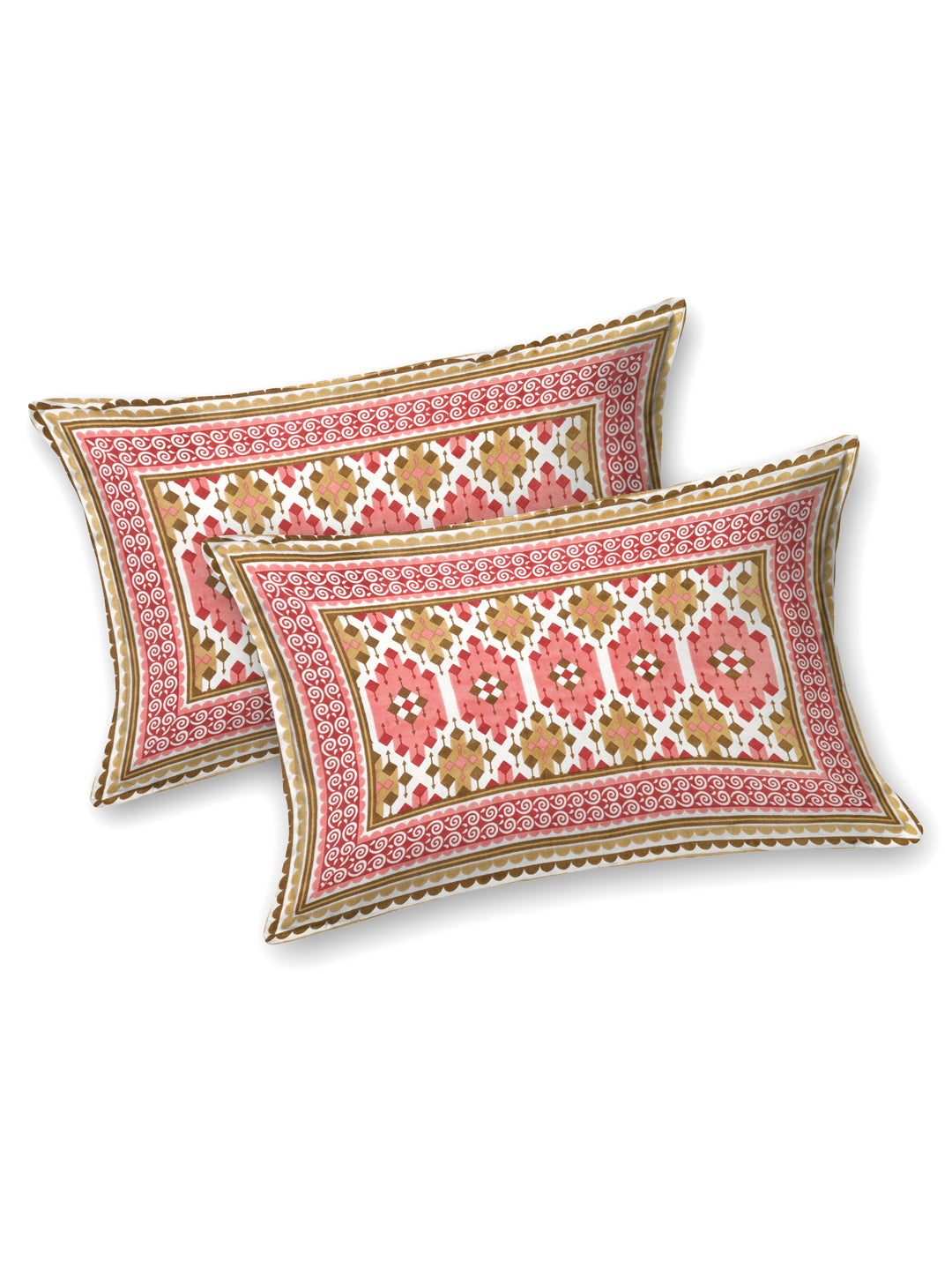 Floral Print Cotton Double King Bedsheet with 2 Pillow Covers