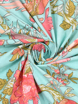 Floral Print Cotton Double King Bedsheet with 2 Pillow Covers