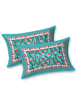 Floral Print Cotton Double King Bedsheet with 2 Pillow Covers