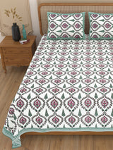 Diwali Gift Box | 1 Double Bedsheet, 1 Pair Door Hanging, 1 Metal Urli, 2 Laddoo Candles