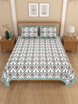 Diwali Gift Box | 1 Double Bedsheet, 1 Pair Door Hanging, 1 Metal Urli, 2 Laddoo Candles