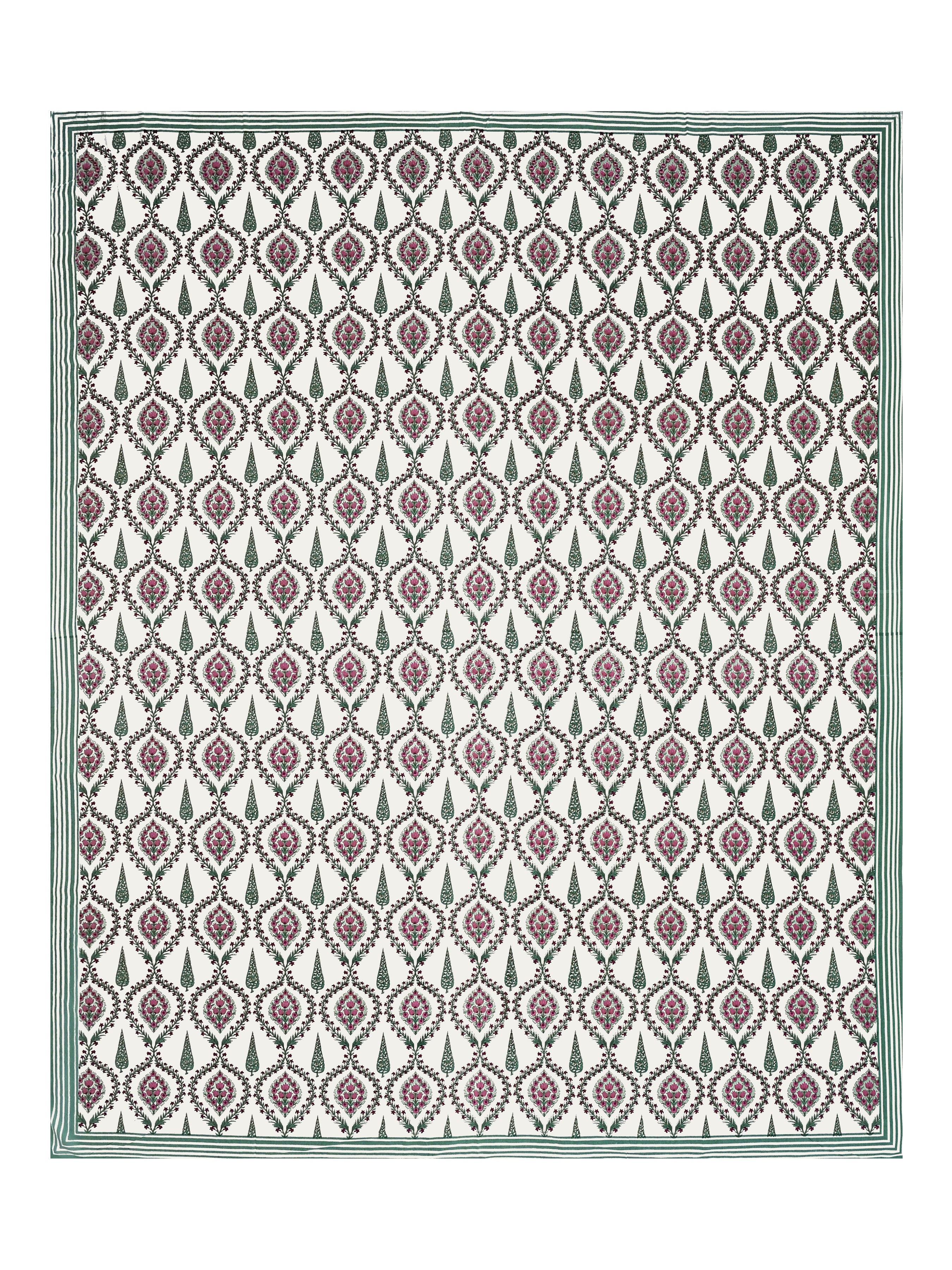 Diwali Gift Box | 1 Double Bedsheet, 1 Pair Door Hanging, 1 Metal Urli, 2 Laddoo Candles